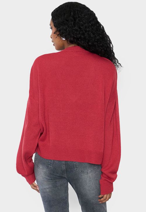 Sweater Mujer Cuello V Color Rojo