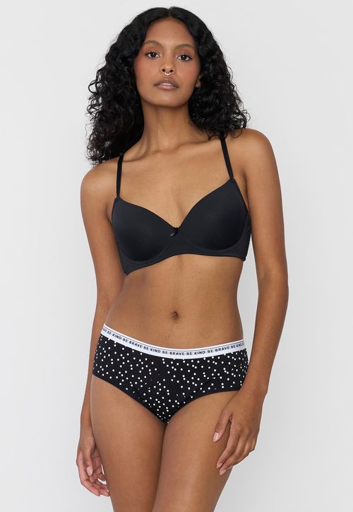 Boyshort Mujer Cotton Print Negro