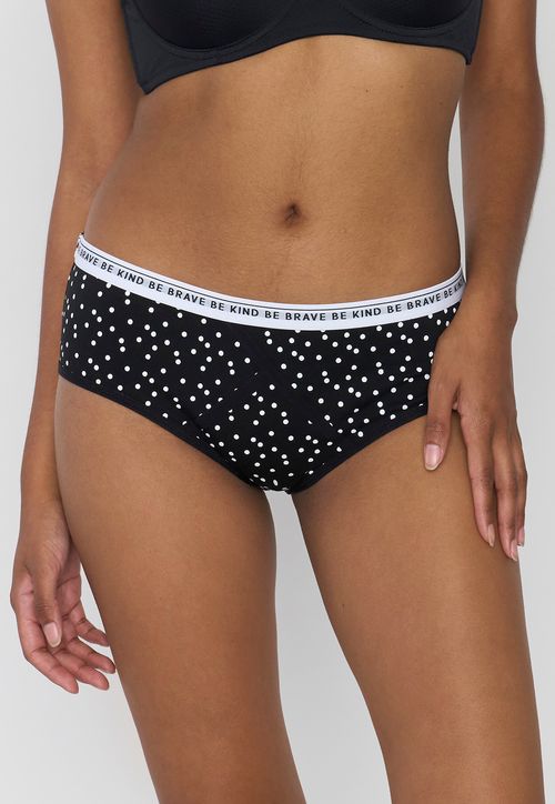Boyshort Mujer Cotton Print Negro