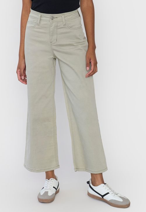 Jeans Mujer Culotte Fit 5 Bolsillos Verde