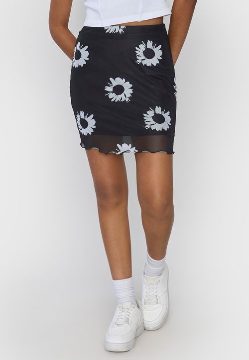 Falda Mujer Corta Malla Negro