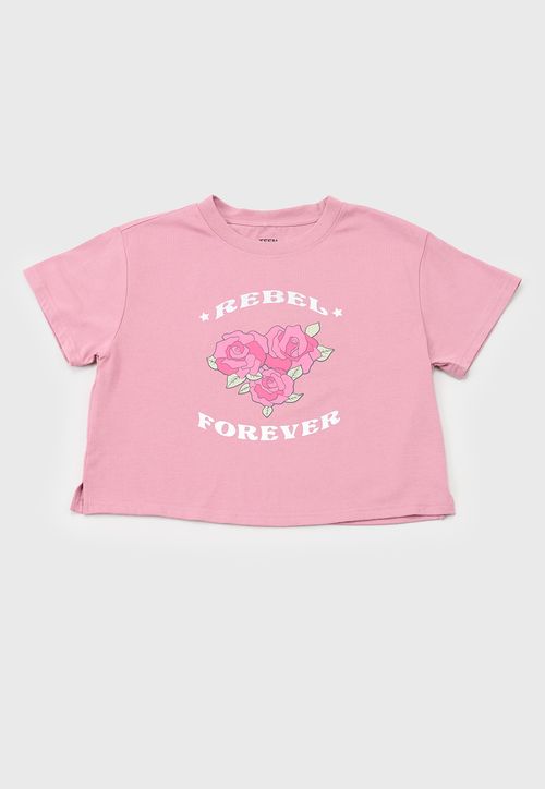 Polera Niña Teen M/C Focal Rosado