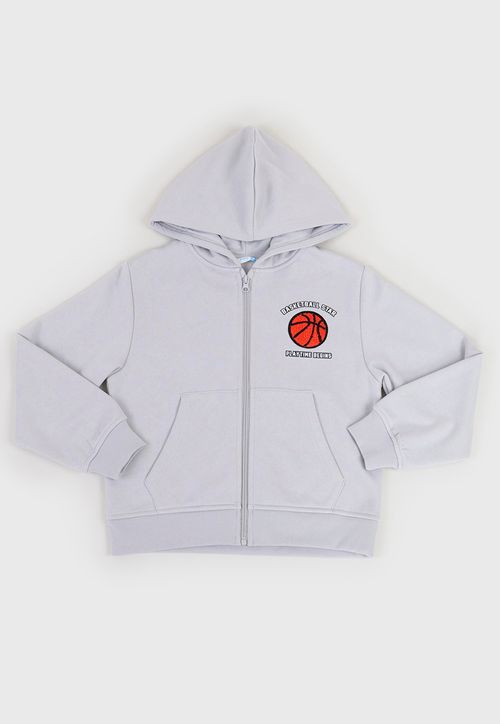 Poleron Niño Kids Zipper Gris