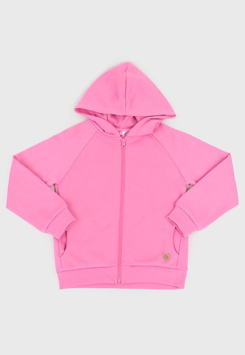 Poleron Niña Kids Full Zipper Rosado