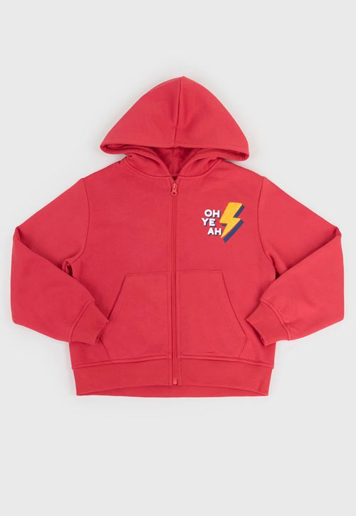 Poleron Niño Kids Zipper Rojo