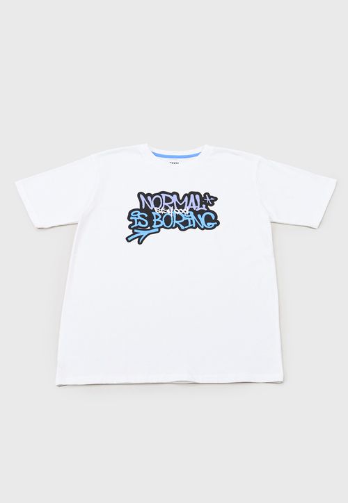 Polera Niño Teen M/C Back Print Blanco