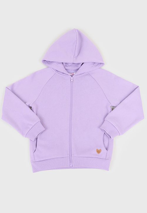Poleron Niña Kids Full Zipper Lila