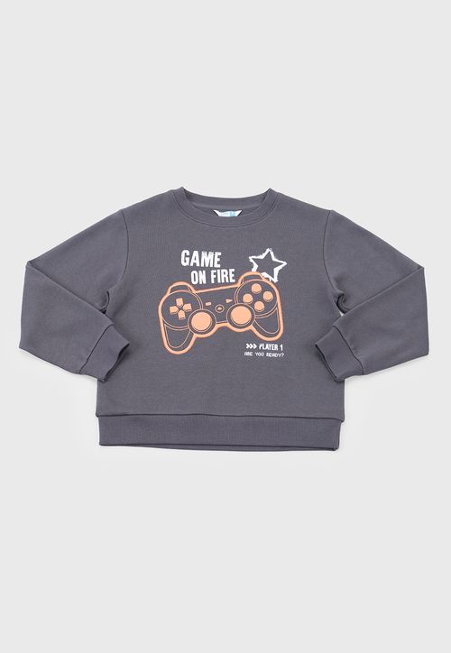 Poleron Niño Kids Pullover Gris