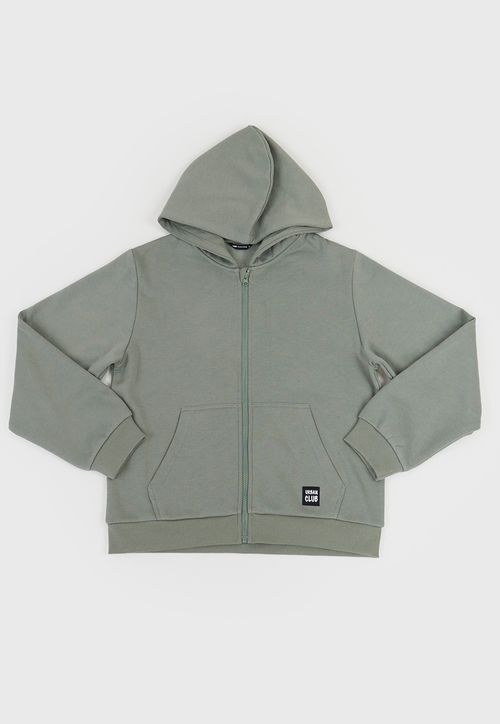 Poleron Niño Teen Zipper Verde