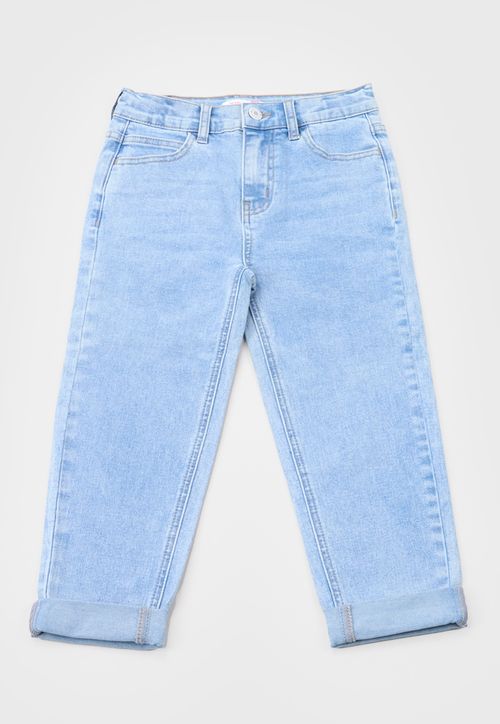 Jeans Niña Kids Mom Fit Azul Claro