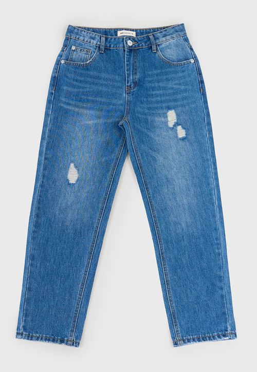Jeans Niña Kids Mom Fit Azul Medio