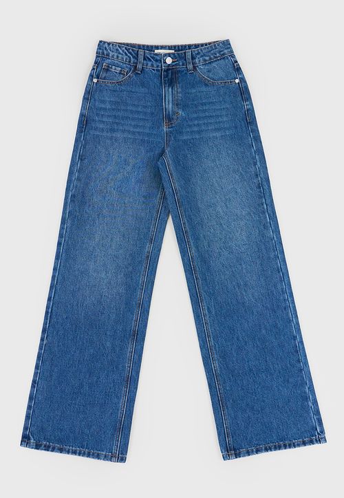 Jeans Niña Teen Wide Leg Azul Oscuro