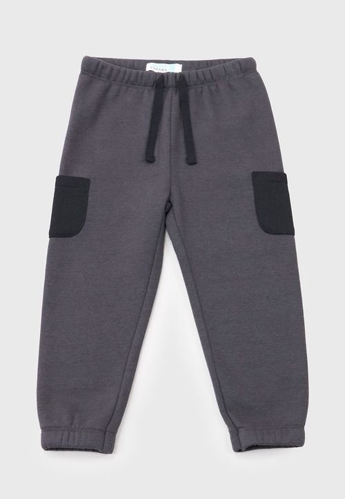 Pantalon De Buzo Bebe Niño Cargo Gris Oscuro