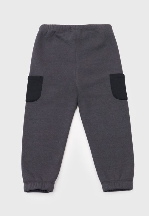 Pantalon De Buzo Bebe Niño Cargo Gris Oscuro