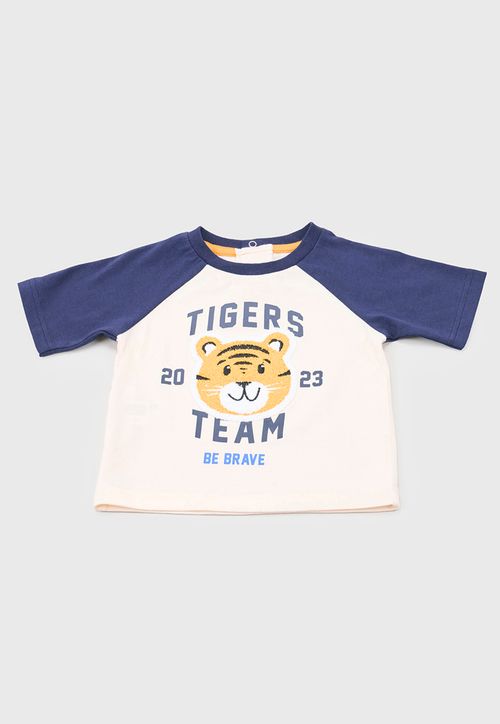 Polera Bebe Niño M/C Interactiva Ecru