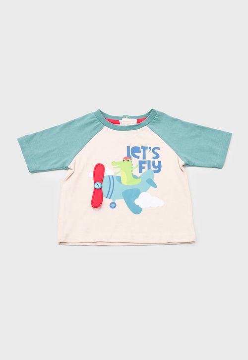 Polera Bebe Niño M/C Interactiva Beige