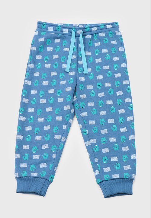 Pantalon De Buzo Bebe Niño Fullprint Azul
