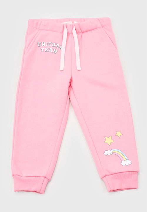 Pantalon De Buzo Bebe Niña Arcoiris Rosado