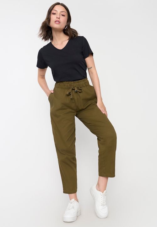 Pantalón Mujer Jogger Oliva