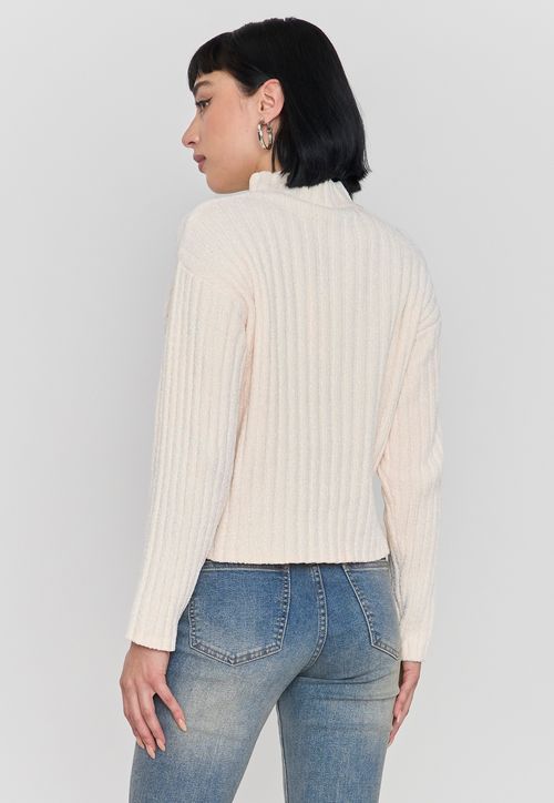 Sweater Mujer Chenille Rib Ecru