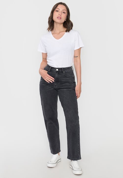 Jeans Straight Fit Clásico Negro
