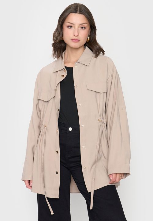 Chaqueta Mujer Fluida Arena