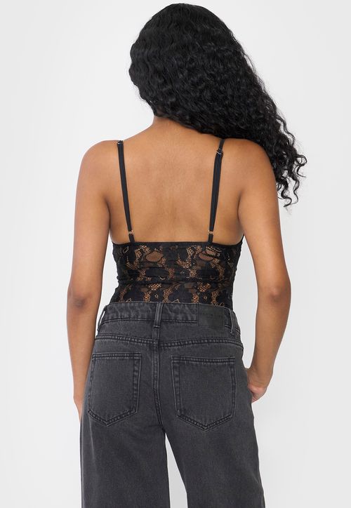 Body Mujer Negro Encaje