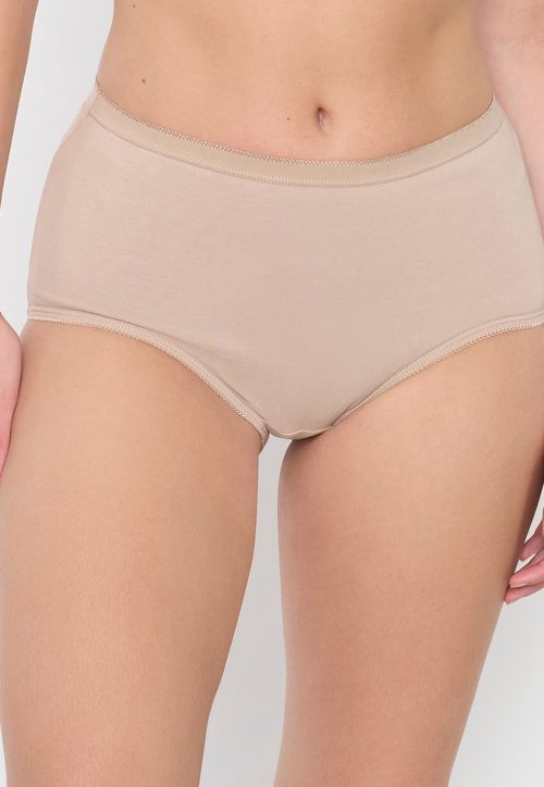 Calzón Mujer Bipack Alto Cotton Mix Beige