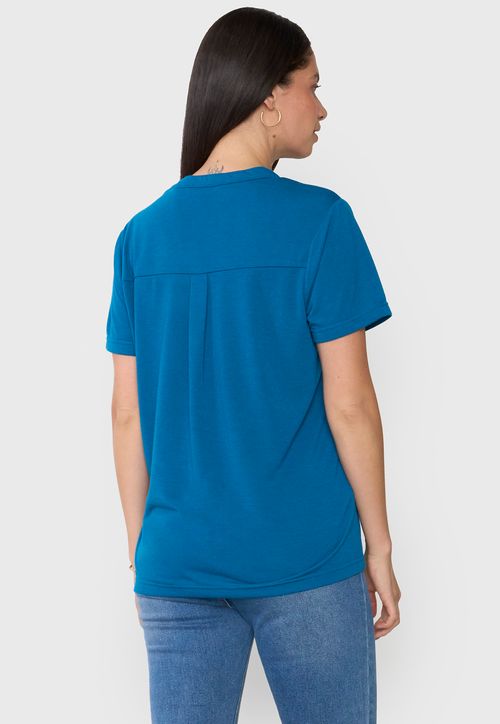 Polera Mujer Cuello Mao Petrol