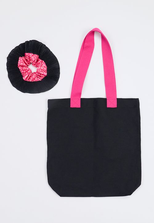 Tote Bag + Scrunchie Mujer Coral