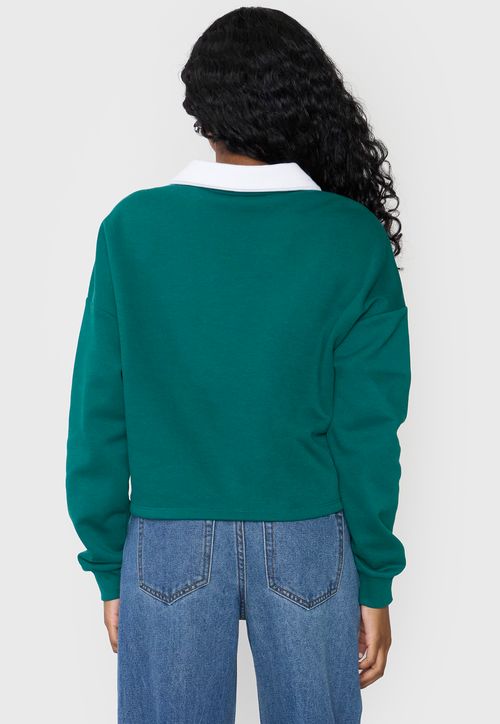 Polerón Mujer Cuello Polo Verde