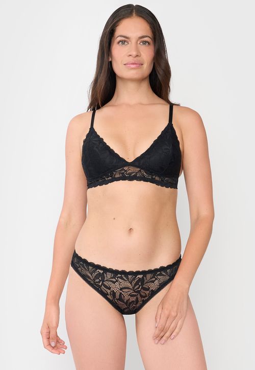 Calzón Mujer Bikini Encaje Negro