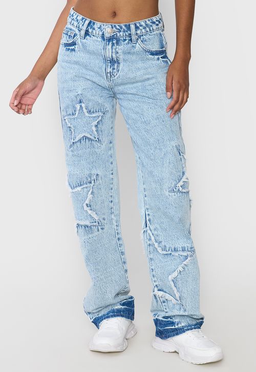 Jeans Mujer Straight Fit Noventero Azul Claro