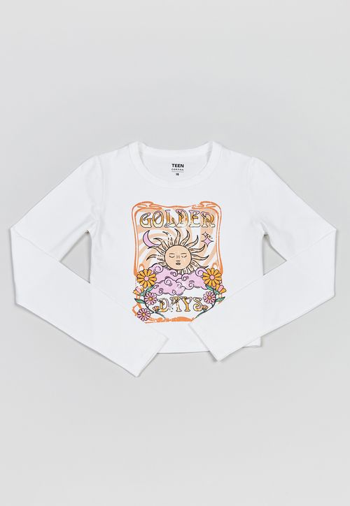 Polera Niña Teen M/L Focal Blanco