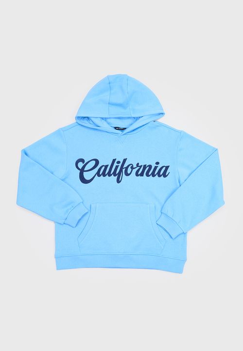Poleron Niño Teens Hoodie Bordado Celeste