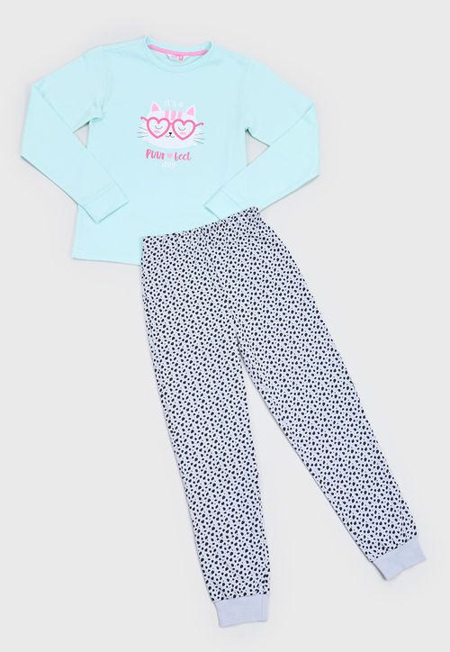 Pijama Niña Kids Largo Menta