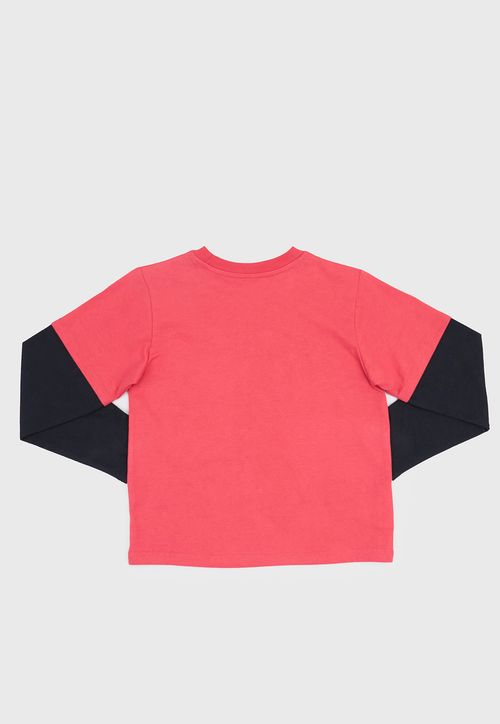 Polera Niño Kids Doble Manga Rojo