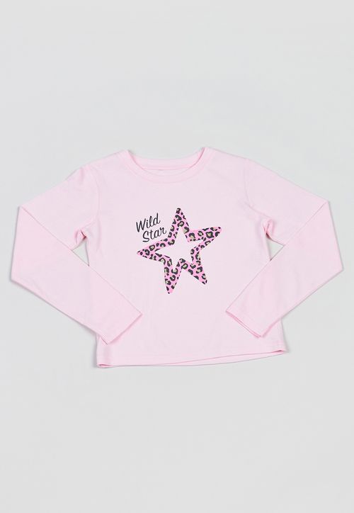 Polera Niña Kids M/L Glitter Rosado