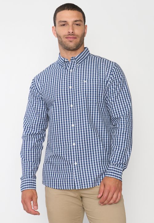 Camisa Hombre Escocesa Blanco
