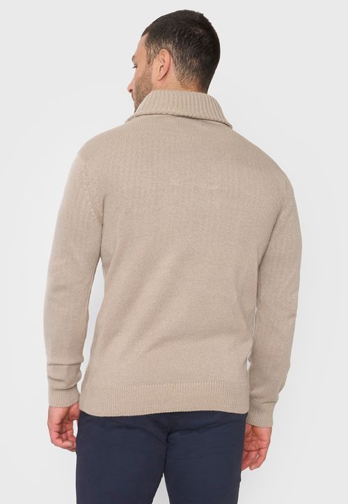 Tejido Hombre Cuello Shawl Beige