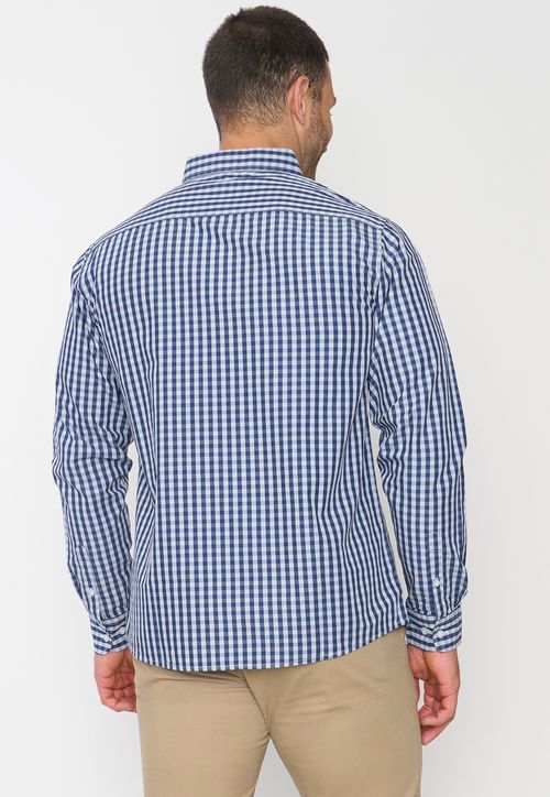 Camisa Hombre Escocesa Blanco