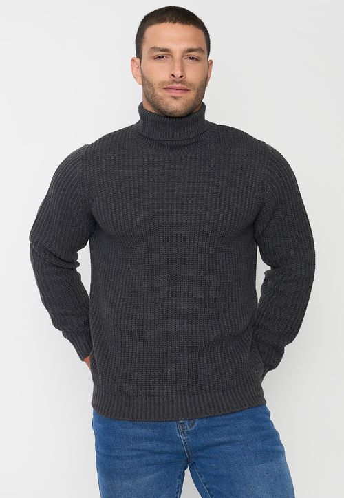 Tejido Hombre Cuello Alto Charcoal