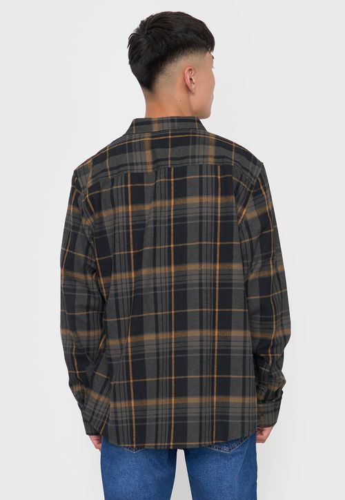 Camisa Hombre Cuadros Color Negro