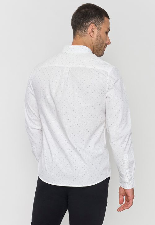 Camisa Hombre Miniprint Blanco
