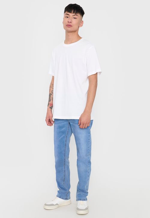 Jeans Hombre Slim Spandex Color Azul Medio