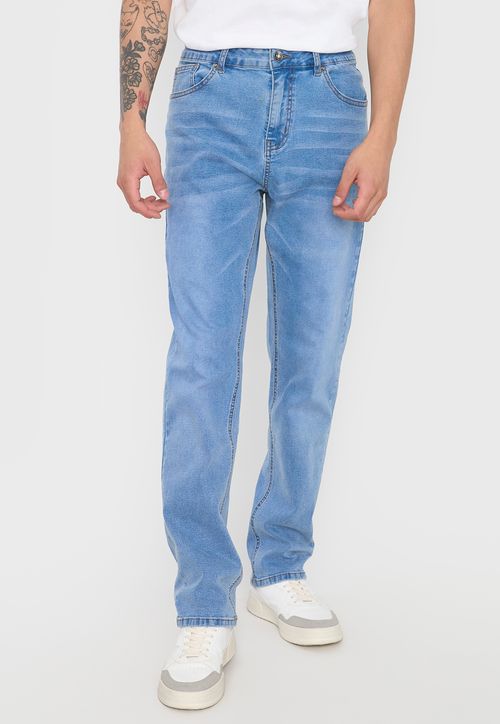 Jeans Hombre Slim Spandex Color Azul Medio