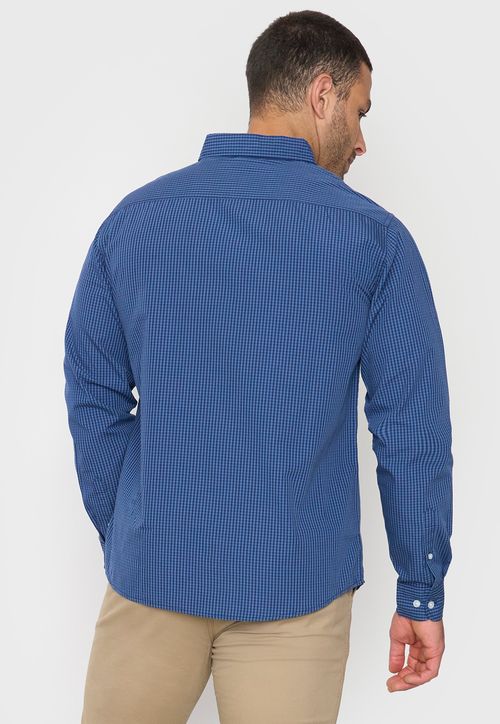 Camisa Hombre Escocesa Azul