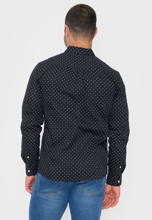Camisa Hombre Miniprint Negro