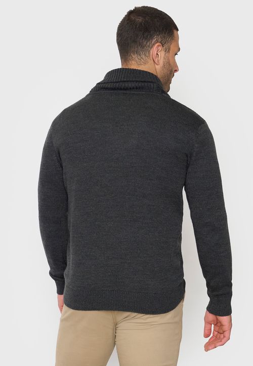 Tejido Hombre Cuello Shawl Charcoal