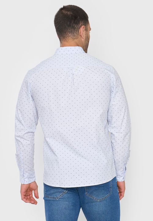 Camisa Hombre Miniprint Celeste